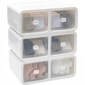 可堆疊雙抽屜式分隔收納箱/收納櫃/收納盒