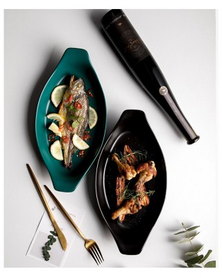 北歐風魚盤焗飯盤烘焙烤盤